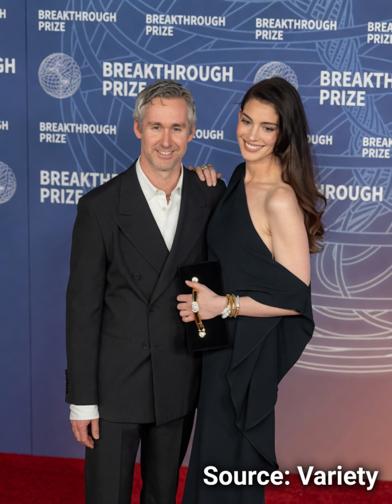 Anne Hathaway Stuns in Elegant Black Gown at 2026 Breakthrough Prize Ceremony in Los Angeles image